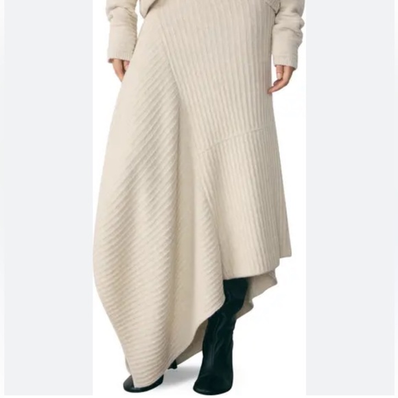 NWT MANGO Elegant Cream Knit Maxi Skirt - Picture 5 of 7